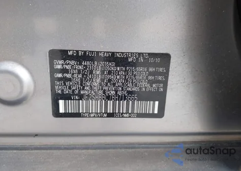 2011 Subaru Forester 2.5X из США, поврежденный, VIN JF2SHBBC7BH713665